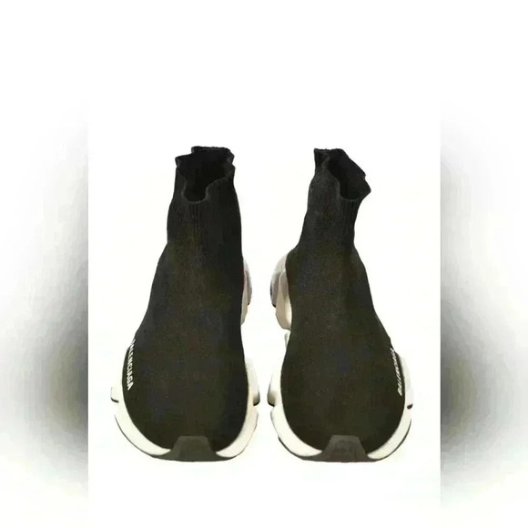 BALENCIAGA  Black White Neoprene Rubber Womens Knit Speed Sneaker 7US Italy - Picture 5 of 6
